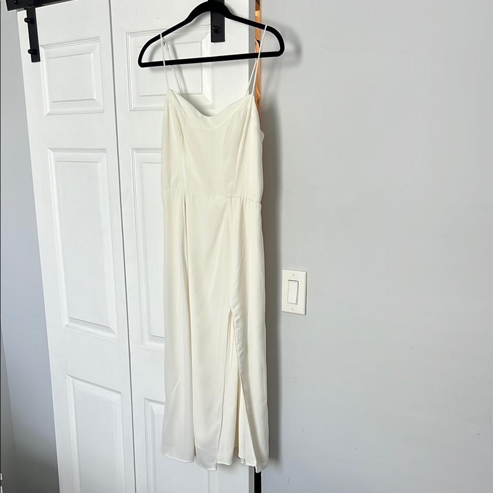 Abercrombie Elegant White Spaghetti Strap Dress